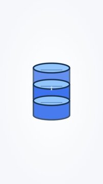 Animated database icon stacked cylinders vertical 9x16 seamless loop