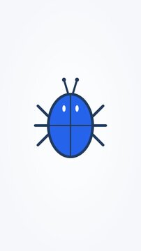 Animated bug icon debug pest vertical 9x16 seamless loop