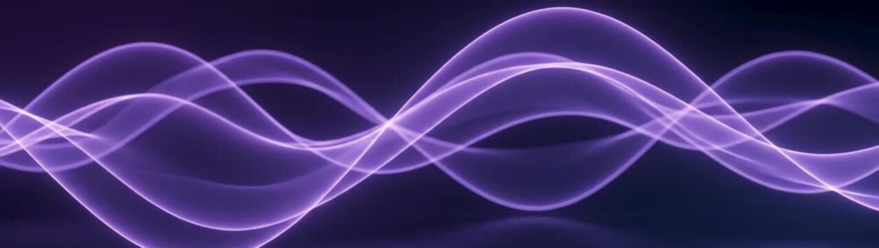 Data flow and digital connectivity concept abstract purple light waves moving in a smooth rhythmic pattern futuristic technology background.