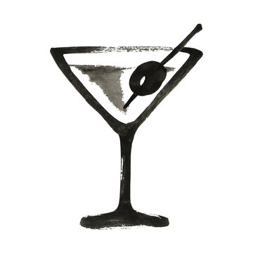 PNG Elegant cocktail glass illustration.