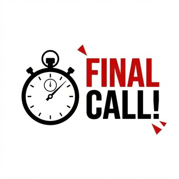 Stopwatch with final call alarm text