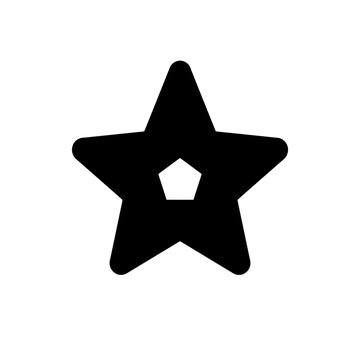 Modern flat star vector icon with pentagon shape for customer review rating and quality excellence reward