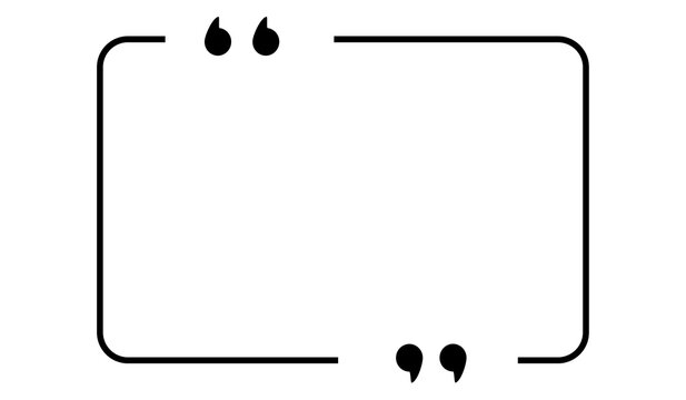 Square Speech Bubble Quote Icon, Black Speech Message Symbol Isolated on Transparent Background