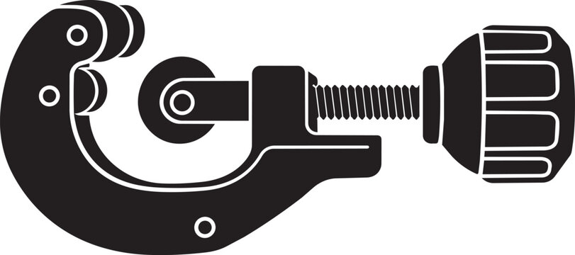 pipe cutter tool silhouette design vector illustration