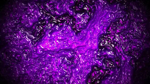 Dark purple shiny liquid metallic texture rippling and boiling in a mysterious deep loop animation