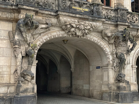 George's Gate at the entrance of Dresden Castle in the old town of Dresden, Germany