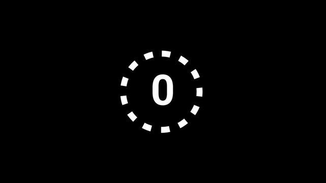 5 Second Circular Countdown Timer Black Background Animation
