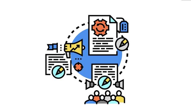 Digital depicting the comprehensive marketing copywriting process, developing engaging content for brand promotion, audience engagement, and strategic advertising goals