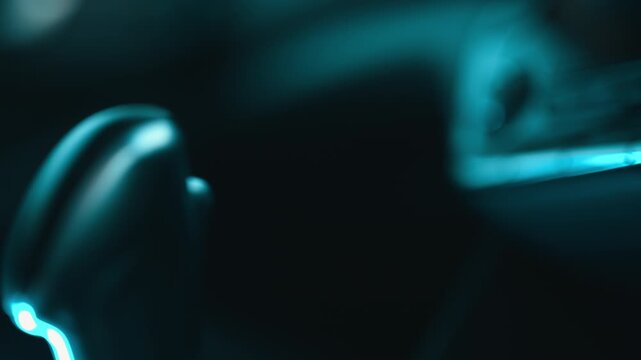 Shifting gearstick in manual transmission car