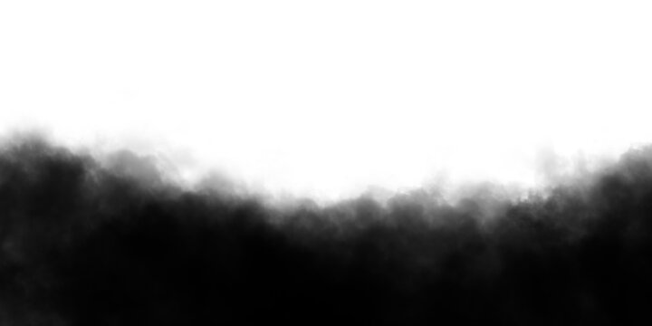 Abstract black watercolor brush stroke texture on white background for design backdrop.