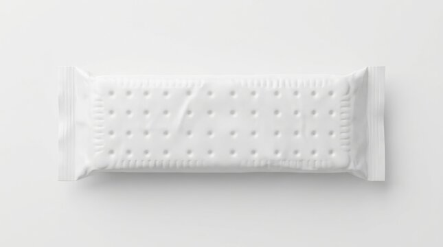 Blank white rectangular food snack wrapper mockup