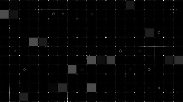 Digital grid displaying data processing and network communication