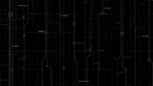 Digital circuit board background with data processing lines