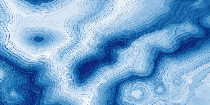 abstract blue topographic map contour lines layered pattern background vector for modern aquatic design