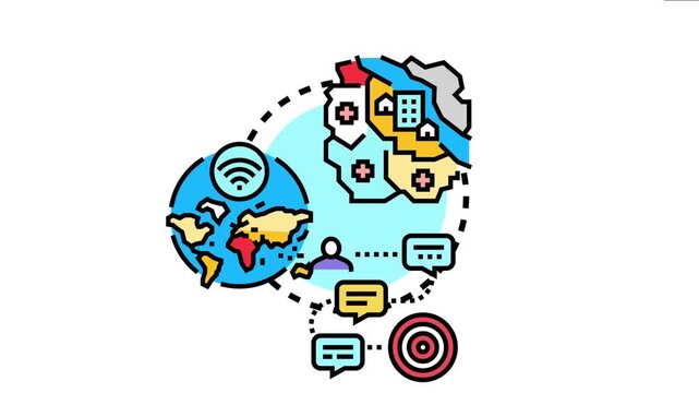 Global initiatives planning, connecting individuals and communities worldwide through communication, creating a roadmap for strategic project implementation, and achieving business goals