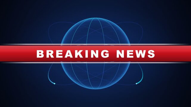 Global breaking news broadcast background. 4K Video
