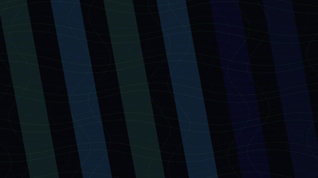 Abstract Dark Background With Moving Vertical Stripes and Subtle Wavy Grid Lines
