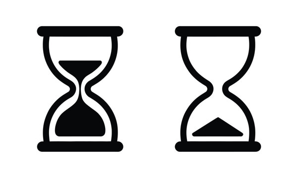 Hourglass Vector Illustration, Sand Watch Symbol Representing Time, Waiting, Countdown, Deadline, Patience, Schedule, and Temporary Duration