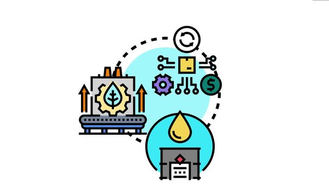 Manufacturing output concept industrial production process, utilizing technology, resources, and automation to create products and generate economic value and growth