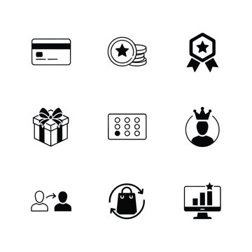 Flat lay holiday icons set with gift, email, security, and city growth symbols for business marketing