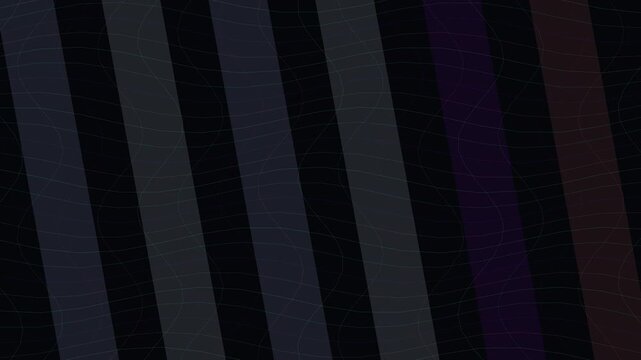 Abstract Dark Background With Moving Diagonal Stripes and Subtle Wavy Grid Lines