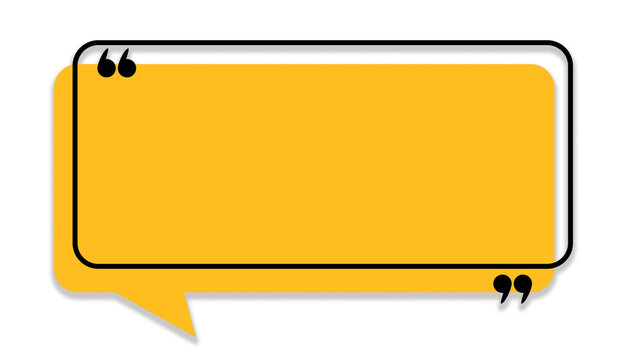 Yellow Quote Box Frame &ndash; Decorative Speech Bubble Border Template Transparent Background