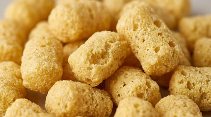 Obraz premium Crunchy Corn Puffs Close-up Macro Texture