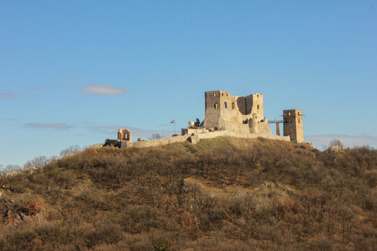 The majestic Csesznek Castle (Cseszneki v&aacute;r), spectacularly located on a limestone peak in the Bakony Mountains of Hungary