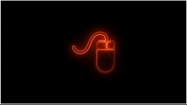 Glowing neon u s b drive symbol abstract motion minimalist digital animation futuristic tech concept