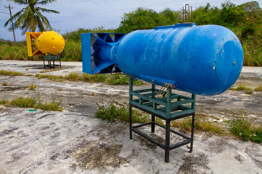 Replica World War II Little Boy and Fat Man atomic bombs, Tinian, Northern Mariana Islands