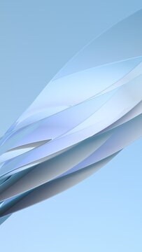 Modern transparent structures in soft blue abstract space.
