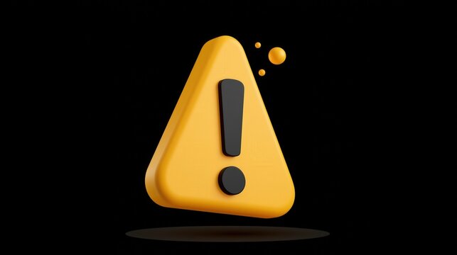 Yellow warning triangle with an exclamation mark signals caution.