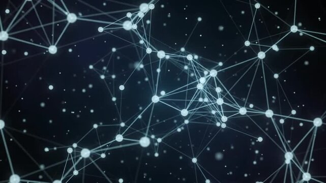 Abstract digital network technology background with glowing connection lines and dots