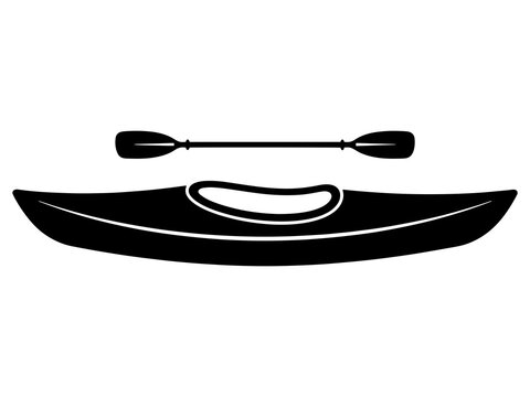 Kayak and Paddle Silhouette
