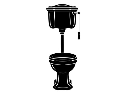 High-Tank Toilet Silhouette