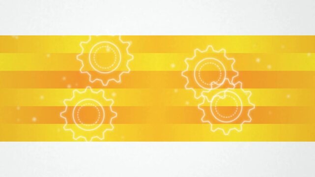 Glowing gear cogs rotating seamless loop motion background