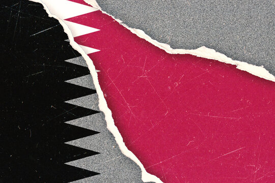 Qatar Flag Torn Paper Grunge Background Revealing a Distressed National Symbol with Scratch Textures Useful for Patriotic Concepts or Middle East Themes