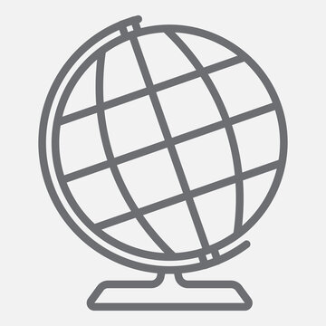 Planet globe line icon, education concept. Vector graphics. Earth, planet sign with outline style icon for mobile or web