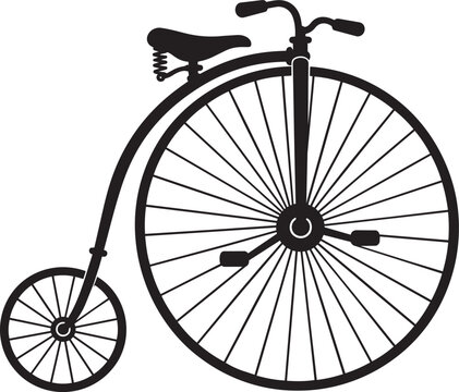 vintage penny farthing bicycle silhouette icon vector illustration