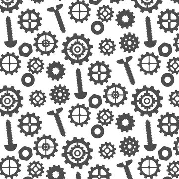 gear tools work contruction cogwheels seamless pattern background