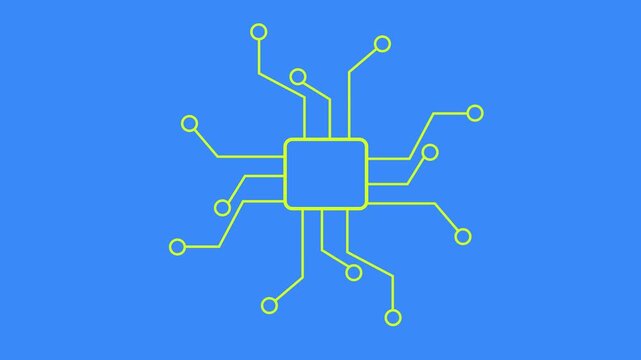 Animated Processor Icon &ndash; Minimal CPU Technology Logo Animation