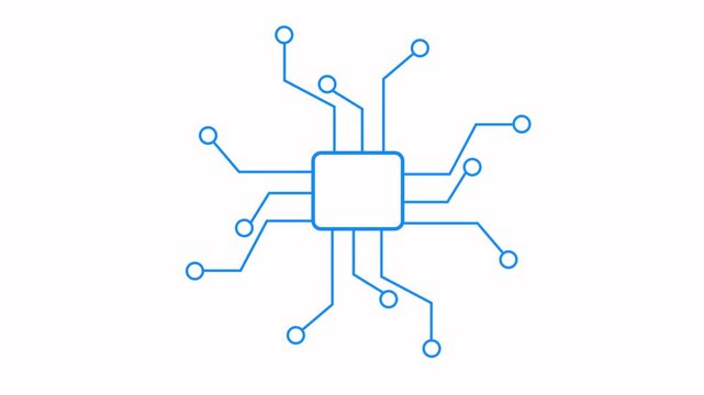 Computer Processor CPU Icon Animation &ndash; Simple Technology Logotype