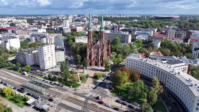 Warsaw Cathedral In Warsaw In Poland. Downtown District. Prague Neighborhood Neighborhood. Medieval Buildings. Warsaw Cathedral In Poland. European Travel. Beautiful Landscape.