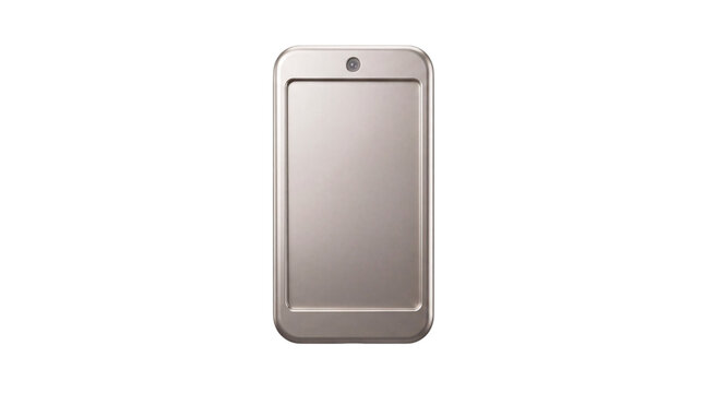 Rectangular metallic with rounded corners and small on png isolated background