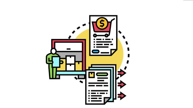 Main purchasing center managing procurement process, receiving orders, coordinating logistics, and sending products to customers, an efficient supply chain and business operations