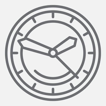 Ticking clock line icon, time measurement concept. Vector graphics. Tick tock, stopwatch sign with outline style icon for mobile or web
