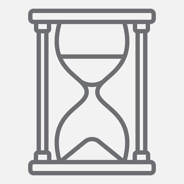 Hourglass line icon, time is precious concept. Vector graphics. Sandglass clock, timer sign with outline style icon for mobile or web