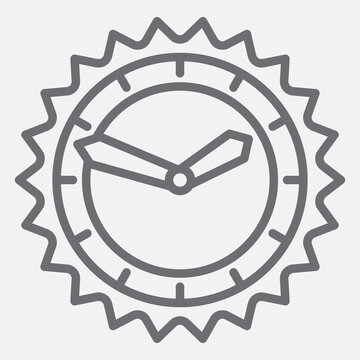 Gear clock line icon, cogs, gear mechanisms concept. Vector graphics. Gear mechanism, clocks sign with outline style icon for mobile or web