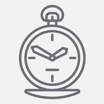 Pocket watches line icon, classic and elegance concept. Vector graphics. Keychain clock, compact watch sign with outline style icon for mobile or web