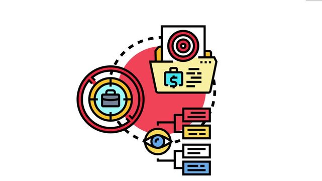 Main goal concept showing a structured business process, defining key objectives, observing strategic steps, and targeting successful financial outcomes